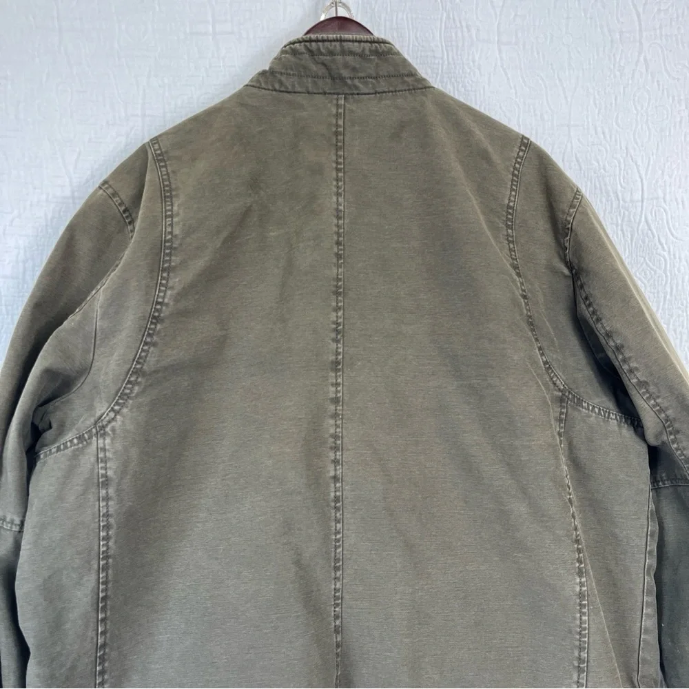 Levis Men XXL Military Field Jacket Green Cotton Canvas Quilt Lined Trucker Coat - Picture 14 of 16